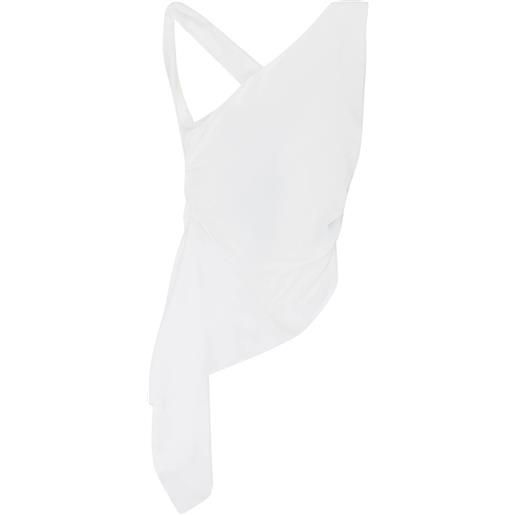 RHUDE blusa asimmetrica drappeggiata - bianco