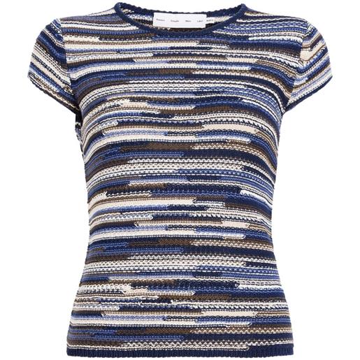 Proenza Schouler White Label t-shirt veya a righe - blu