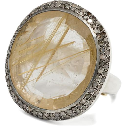 Rosa Maria anello roberta con diamanti e quarzo - argento