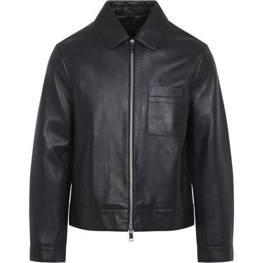 Yves Salomon giacca in pelle con zip - nero