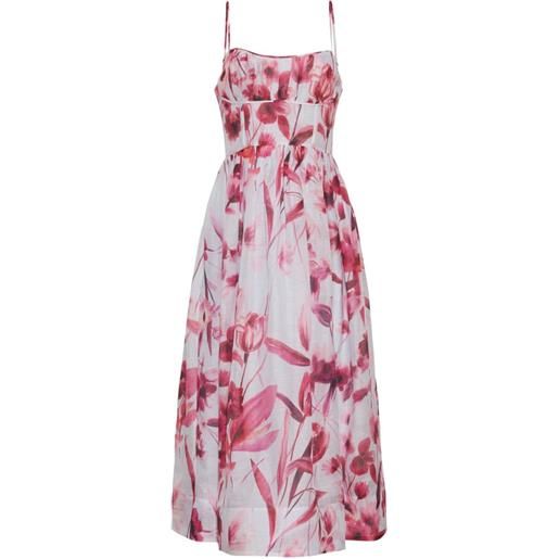 Cara Cara abito midi alba a fiori - bianco