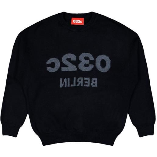 032c felpa girocollo - nero