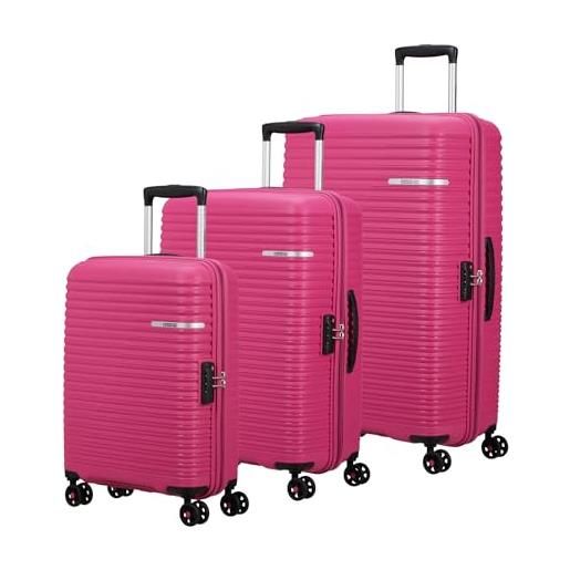 American Tourister trolley liftoff, berry blast, set l/m/s, trolley rigido con ruote doppie a 360°