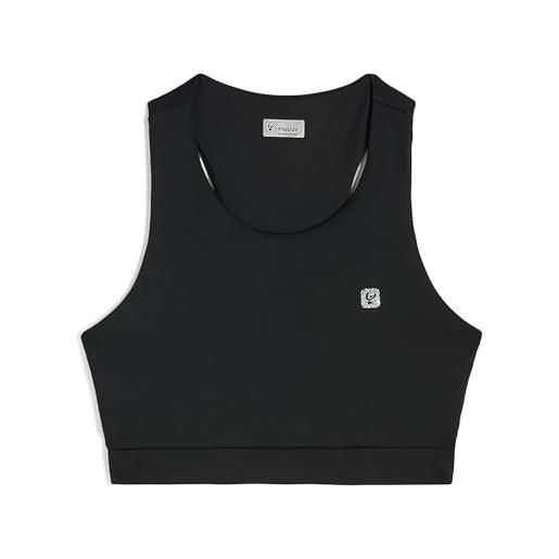 FREDDY - reggiseno sportivo sostegno medio in tessuto tecnico, donna, nero, extra large