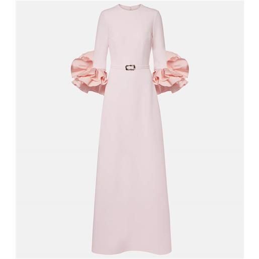 Safiyaa abito lungo belen in crãªpe con volant