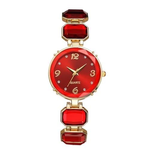 OIDEA Orologio Donna Ottagonale Elastico - Quadrante Irregolare Cinturino In Pelle Imitazione Con Strass
