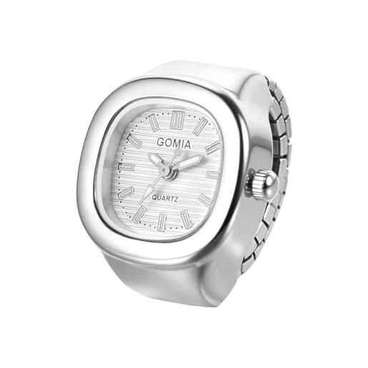 Hemobllo Anello Orologio Creativo Elastico Rotondo Al Quarzo Dito Anello Orologi per Ladeis Ragazze Donne Uomini