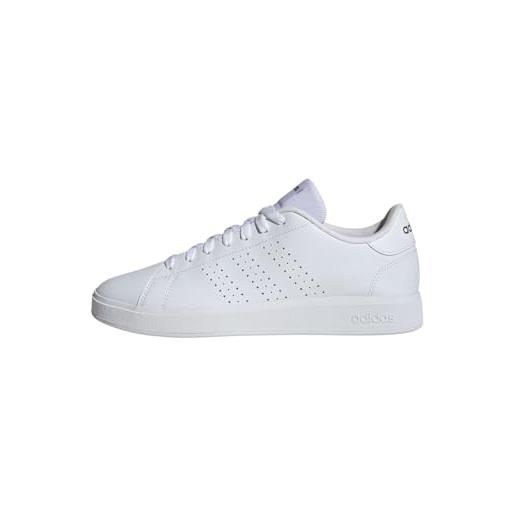 adidas uomo advantage base 2.0 shoes, cloud white/collegiate green, 40 eu