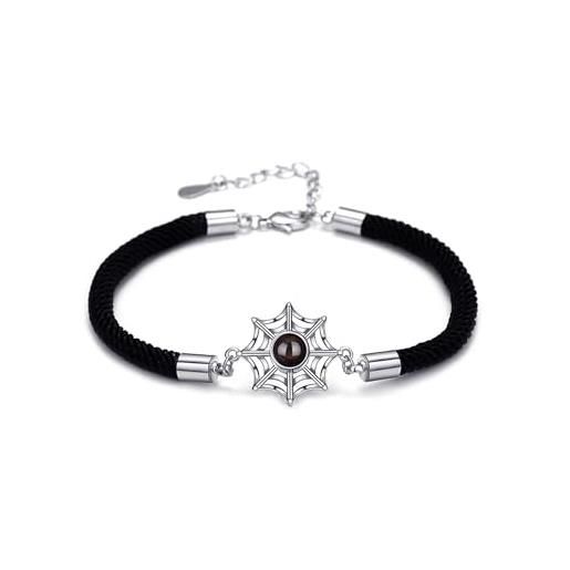 Collana con ragno di perle d'acqua dolce: ragnatela in ottone, catena in acciaio, gioielli gotici - Italia