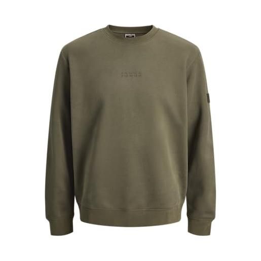 JACK & JONES jcopoint sweat badge crew neck bf, foglia di vite, l uomo