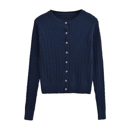 Cardigan con bottoni in maglia intrecciata - Moda da donna | Italia