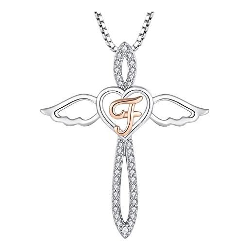 Set Gioielli Angelo Custode In Argento - Bracciale Regolabile E Collana Per Ragazze Con Biglietto E Scatola Regalo - 3