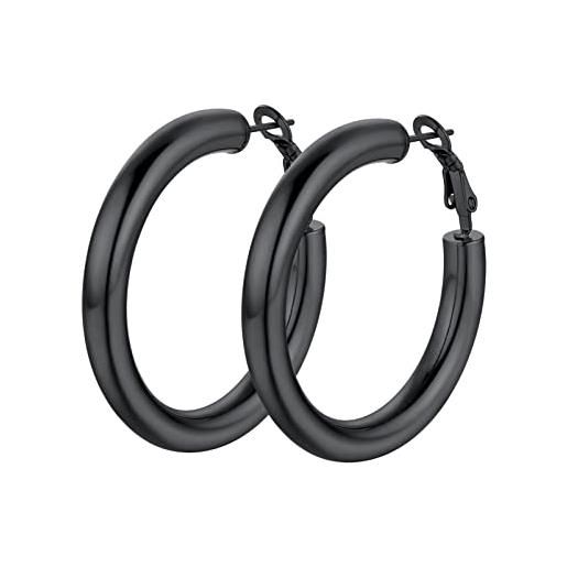 81stgeneration Orecchini a Cerchio in Legno Massiccio per Donna 23 mm | Orecchini Fatti a Mano in Legno Marrone | Orecchini Pendenti Rotondi Tribali Boho | Gioielli da Spiaggia con Cerchi in