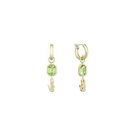 Lacoste cerchio da donna collezione deva in acciaio inossidabile con placcatura ionica oro giallo decorato con cristalli - 2040608