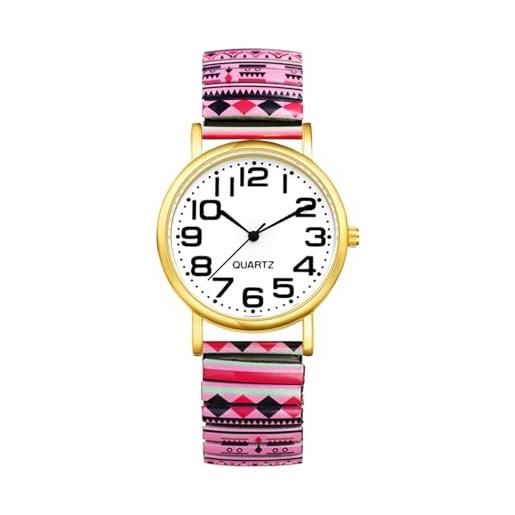 Orologio Da Donna JSDDE Con Cinturino In Pelle Analogico Al Quarzo - Quadrante Rotondo Con Numeri Arabi, Lega E PU, Regalo Ideale (Colore: Come Immagine) - copertina