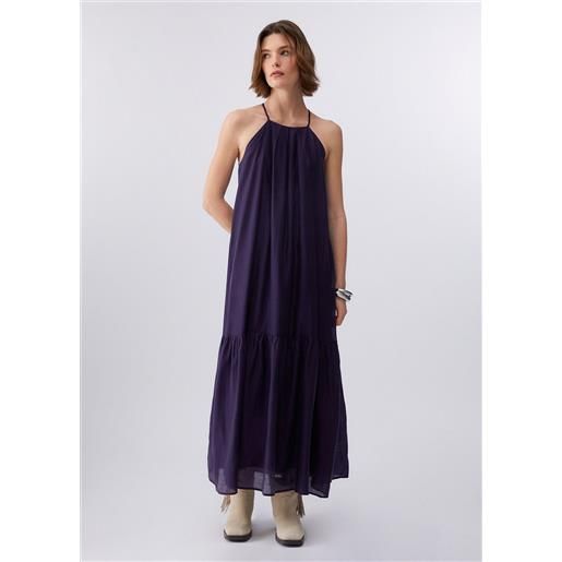 LIUJO liu jo abito lungo in mussola, viola scuro