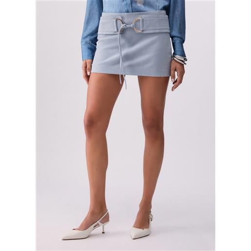 LIUJO liu jo minigonna in pelle scamosciata, azzurro