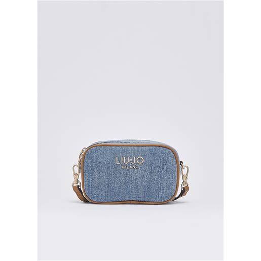 LIUJO liu jo borsa a tracolla piccola in denim, denim chiaro