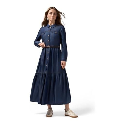 Oltre: vestito chemisier in tencel blu. 52 stagione primavera estate 2025. 