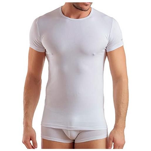 Enrico Coveri 2 pezzi maglia coveri uomo girocollo mezza manica et1000 in cotone bielastico, bianco, 5/l