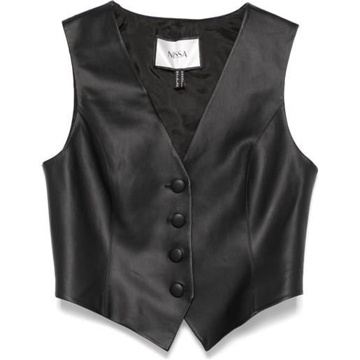 NISSA gilet in similpelle - nero