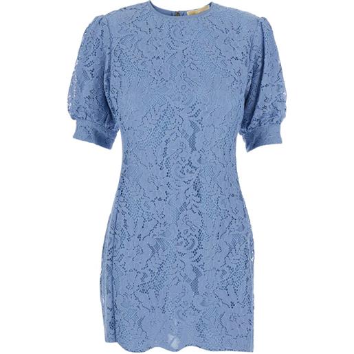 Michael Michael Kors abito con pizzo e maniche a palloncino - blu