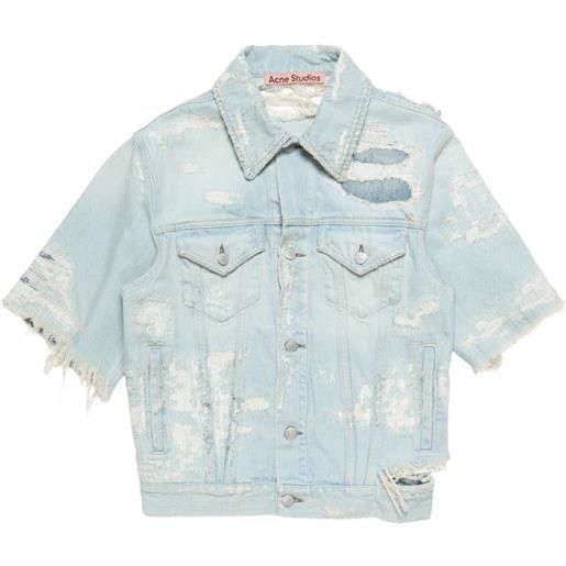 Acne Studios giacca denim con effetto vissuto - blu