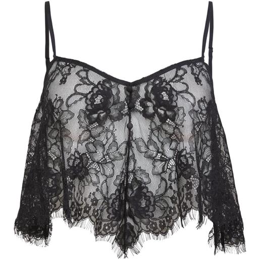 Fleur Du Mal top juliet in pizzo - nero