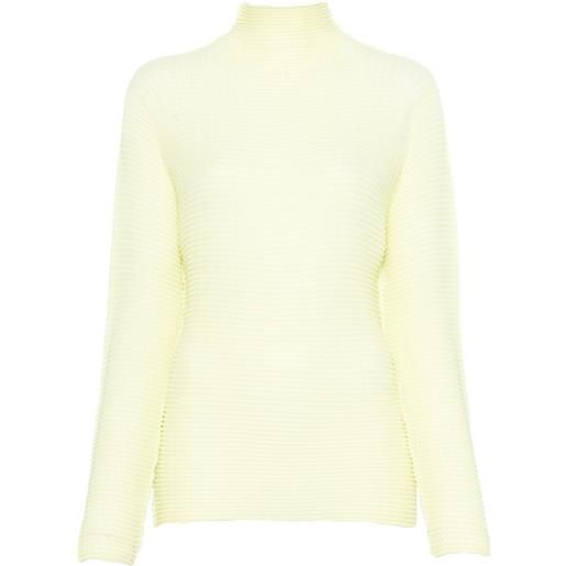Issey Miyake blusa a collo alto - giallo
