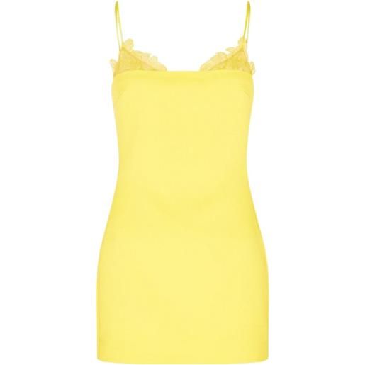 David Koma abito corto con dettaglio in pizzo - giallo