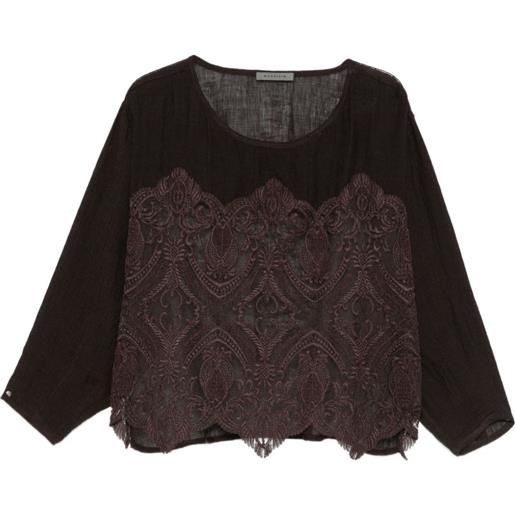 Maurizio Braschi blusa in pizzo - marrone