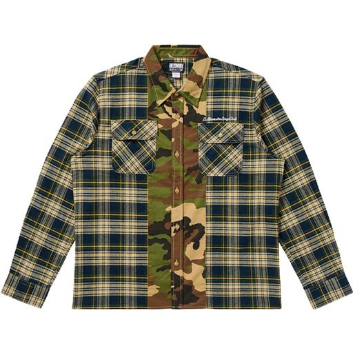 Billionaire Boys Club giacca-camicia tartan con dettaglio camouflage - blu