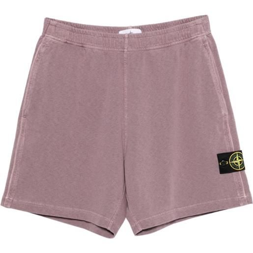 Stone Island shorts con applicazione logo - rosa