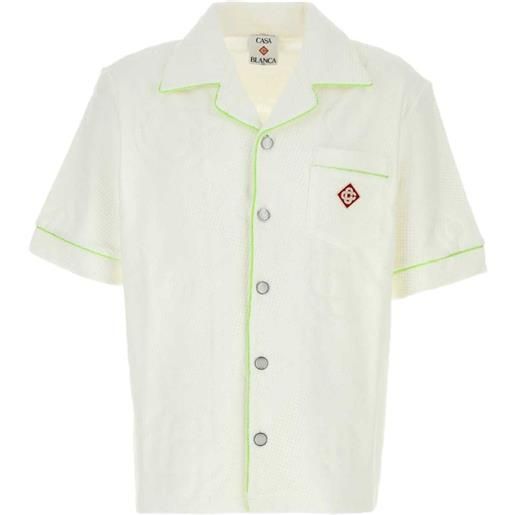 Casablanca camicia towelling monogram - bianco
