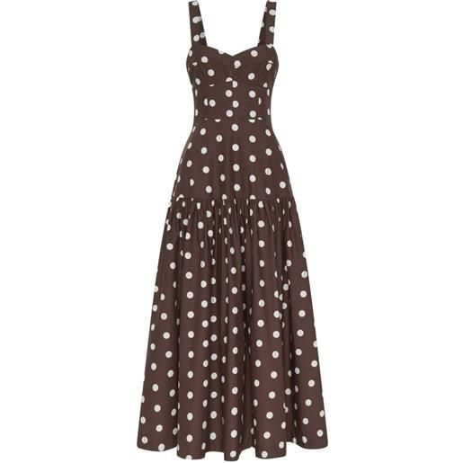 Nicholas abito midi valeria a pois - marrone