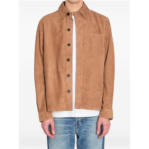 Arma giacca-camicia in pelle scamosciata - marrone