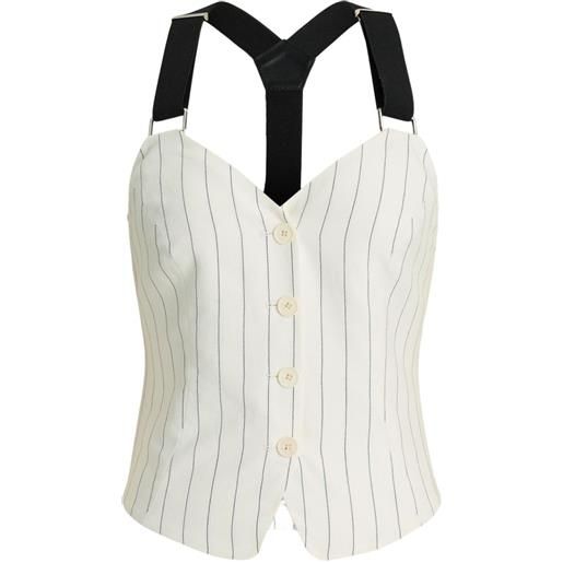 Ralph Lauren Collection bustino donella a righe - bianco