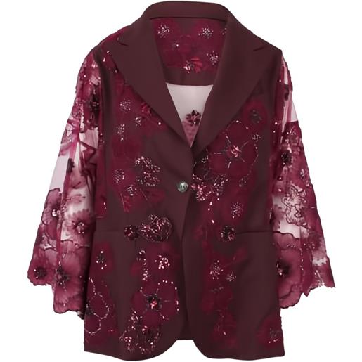 Antonio Marras giacca a fiori con perline - viola