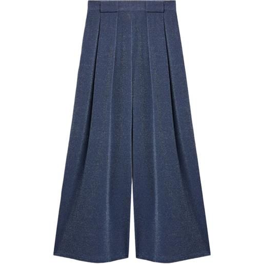 MOMONÌ pantaloni aspen con pieghe - blu