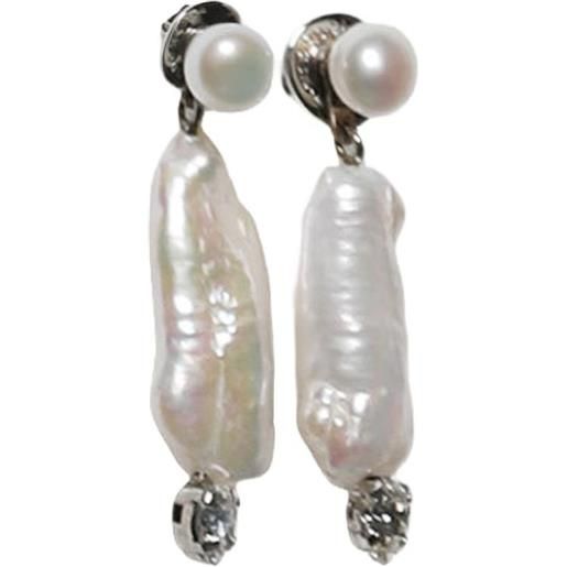 Simone Rocha orecchini con perle e cristalli - argento