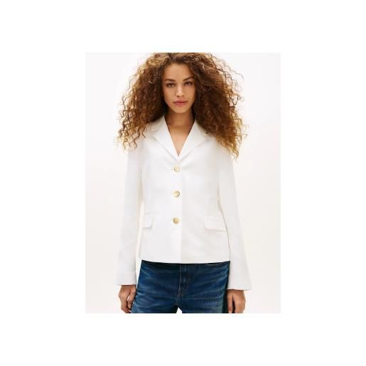 Tommy Hilfiger per donna. Ww0ww49335 blazer dal taglio slim con bottoni in oro bianco [3310748], casual, poliestere
