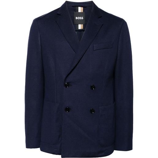 BOSS cappotto doppiopetto - blu