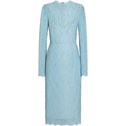 Dolce & Gabbana abito midi in pizzo cordonetto - blu