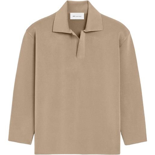 AMI Paris maglione con colletto polo - toni neutri