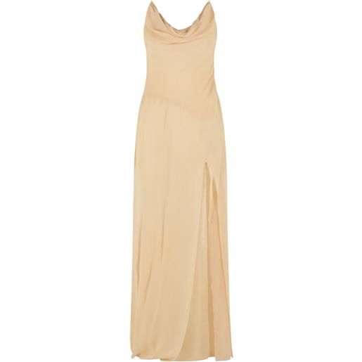 Blumarine abito lungo con scollo a scialle - toni neutri