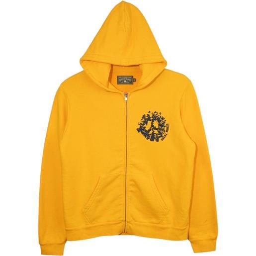 Denim Tears felpa con zip e cappuccio - giallo