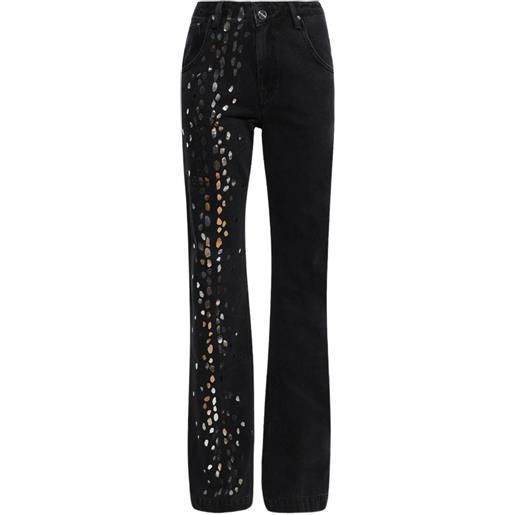 David Koma speckled foil jeans - nero