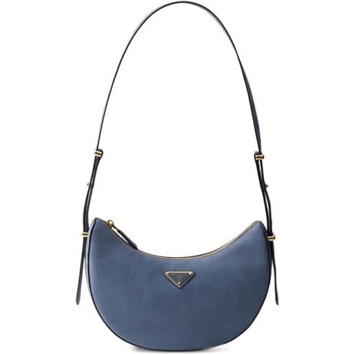 Prada borsa arqué piccola in nubuck - blu