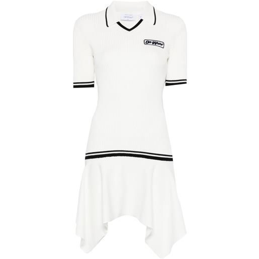 Off-White abito corto con scollo a v - bianco