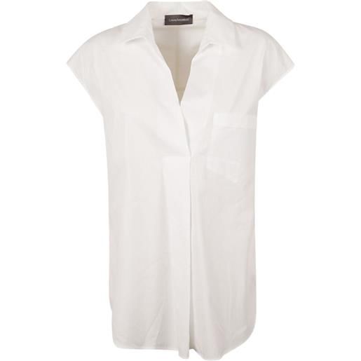 Lorena Antoniazzi t-shirt in cotone con tasca - toni neutri